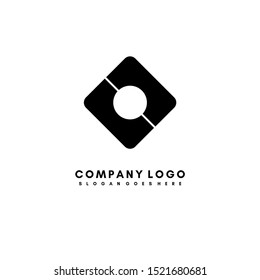 simple rounded black square logo shape isolated on white background design concept