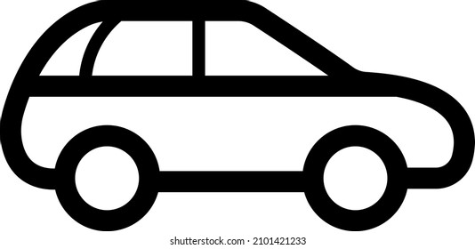 Simple rounded car vector illustration symbol icon
