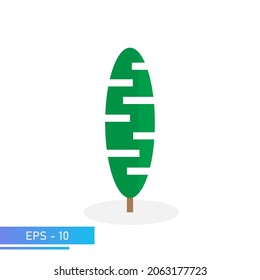 Einfache, abgerundete Weihnachtsbaum in grüner Farbe. Moderne Illustration. Flache Vektorgrafik.