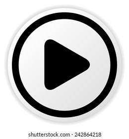 Simple rounded circle play button for multimedia, start video, music and activation concepts.