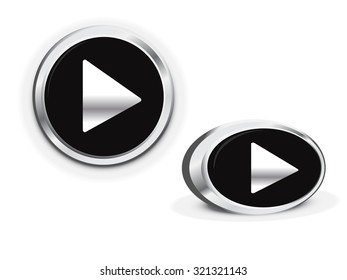Simple rounded circle play button for multimedia, start video, music and activation concepts