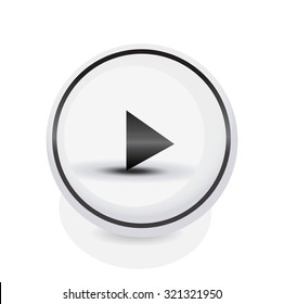 Simple rounded circle play button for multimedia, start video, music and activation concepts