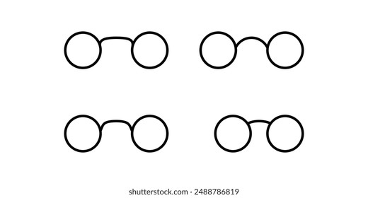 Gafas redondeadas simples en forma de 4.