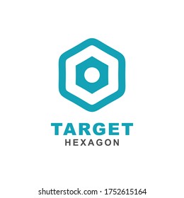 Simple rounded hexagon letter O target board logo design