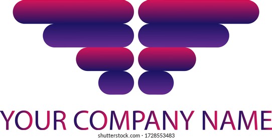 logotipo de la compañía de iconos simple redondeado con color púrpura y rojo