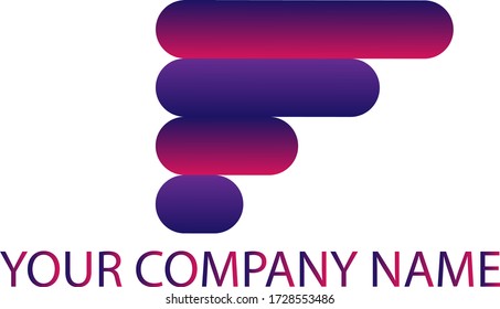 einfaches, abgerundetes Firmenlogo mit violett und rot Farbe