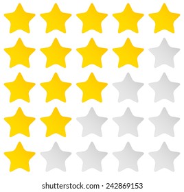 Simple rounded star rating. With outlines makes the stars pop out from background