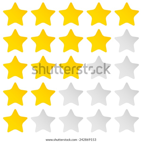 単純な丸い星の評価 アウトラインを使用すると 背景に星が表示されます のベクター画像素材 ロイヤリティフリー