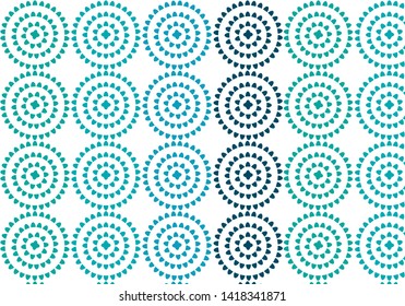 Simple rounded vector pattern in blue and turquoise on white background yoga mats 