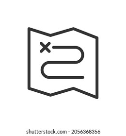 Icono de línea de ruta simple. Símbolo premium con estilo de trazo. Diseño del icono de ruta. Ilustración vectorial.