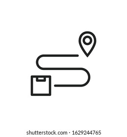 Simple route line icon. Stroke pictogram. Vector illustration isolated on a white background. Premium quality symbol. Vector sign for mobile app and web sites.