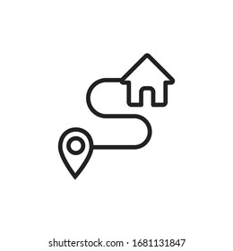 Icono de línea de ruta simple. Pictograma de trazo. Ilustración vectorial aislada en un fondo blanco. Símbolo de calidad superior. Signo de vector para aplicaciones móviles y sitios web.
