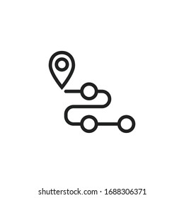 Einfaches Routensymbol. Piktogramm anheben. Vektorillustration einzeln auf weißem Hintergrund. Qualitätszeichen von Premium. Vektorillustration-Zeichen für mobile App und Webseiten.