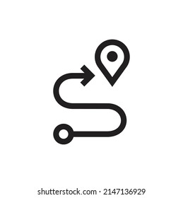 Simple of Route Related Vector Line Icon. The way or exit vector illustration. Route Icon Design Vector Template Illustration