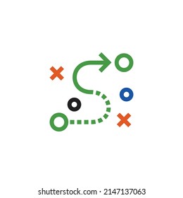 Simple of Route Related Vector Line Icon. The way or exit vector illustration. Route Icon Design Vector Template Illustration