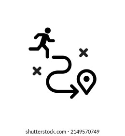 Simple of Route Related Vector Line Icon. The way or exit vector illustration. Route Icon Design Vector Template Illustration