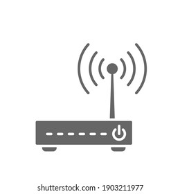 Simple Router Icon. Solid Style For Web Template And App. Broadband, Modem, Woreless, Vector Illustration Design On White Background. EPS 10 