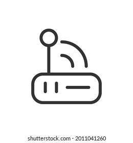 Simple router line icon. Premium symbol in stroke style. Design of router icon. Vector illustration.