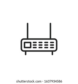 Simple router line icon. Stroke pictogram. Vector illustration isolated on a white background. Premium quality symbol. Vector sign for mobile app and web sites.