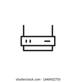Simple router line icon. Stroke pictogram. Vector illustration isolated on a white background. Premium quality symbol. Vector sign for mobile app and web sites.
