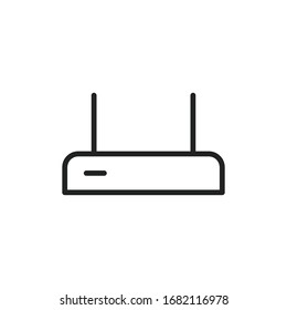 Simple router line icon. Stroke pictogram. Vector illustration isolated on a white background. Premium quality symbol. Vector sign for mobile app and web sites.