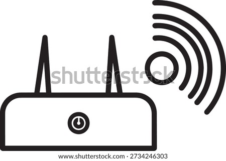 Simple router with WiFi signal icon