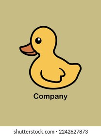 simple rubber duck logo. yellow