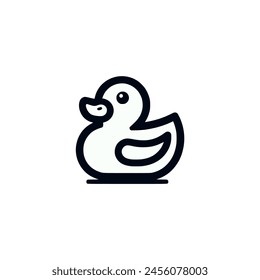 diseño de Plantilla de Ilustración vectorial de logotipo de línea de juguete de pato de goma simple