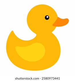 Simple rubber duck toy vector on white background.