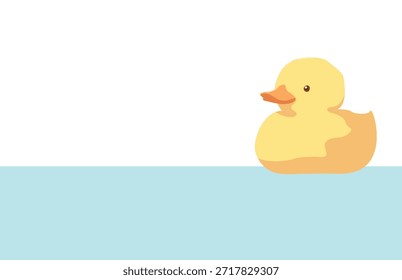 Gráfico de tiempo de baño amarillo, diseño minimalista de la superficie del agua, linda infancia, material de diseño, recurso gráfico, imagen cruda, Imagen editable, estilo de dibujos animados, Vector simple, ilustración animal, espacio de copia de patito 