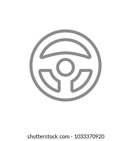 Simple rudder, helm line icon. Symbol and sign vector illustration design. Isolated on white background