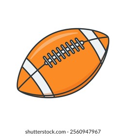 Simple rugby ball vector illustration, rugby ball vector in flat-line art style perfect for sport project needed isolated on a white background