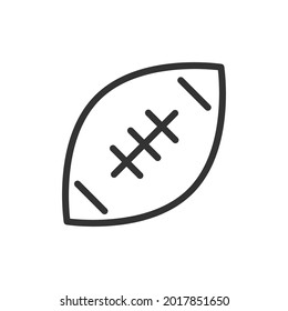 Simple rugby line icon. Premium symbol in stroke style. Design of rugby icon. Vector illustration.