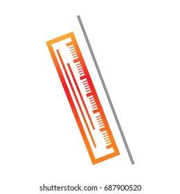 simple ruler icon with a line, isolated on white background. 
