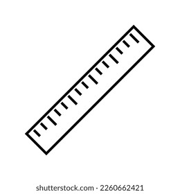 Simple ruler icon. Stationery. Vector.