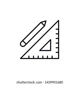 Simple ruler line icon. Stroke pictogram. Vector illustration isolated on a white background. Premium quality symbols. Vector sign for mobile app and web sites.
