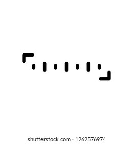 Simple ruler, work tool for measurement, linear icon. Black icon on white background