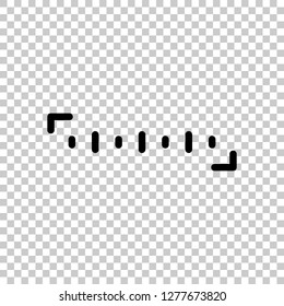 Simple ruler, work tool for measurement, linear icon. Black symbol on transparent background