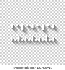 Simple ruler, work tool for measurement, linear icon. White icon with shadow on transparent background