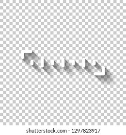 Simple ruler, work tool for measurement, linear icon. White icon with shadow on transparent background