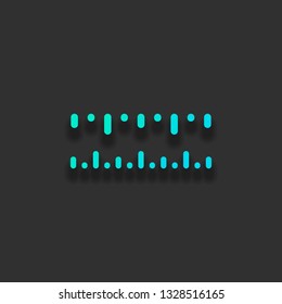 Simple ruler, work tool for measurement, linear icon. Colorful logo concept with soft shadow on dark background. Icon color of azure ocean