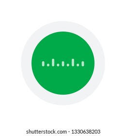 Simple ruler, work tool for measurement, linear icon. Icon in colored circle with gray bold border. Web button, modern flat design