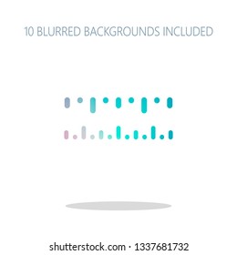 Simple ruler, work tool for measurement, linear icon. Colorful logo concept with simple shadow on white. 10 different blurred backgrounds included