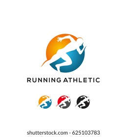 simple Running Athletic logo template designs