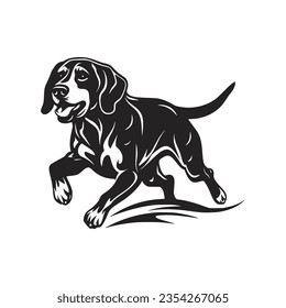 simple running dog pet store logo vector illustration template design