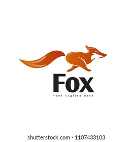 Simple Running Fox Logo