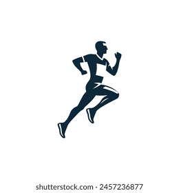 simple running sport logo vector illustration template design