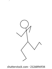 Simple running stickman symbol vector design in eps format. 
