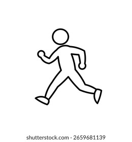ícone de vetor de execução simples. Participação em corridas esportivas, competições esportivas. Correndo na rua. Estilo plano de ilustração vetorial