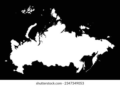 Simple Russia Map Isolated on Black Background, can be used for business designs, presentation designs or any suitable designs.